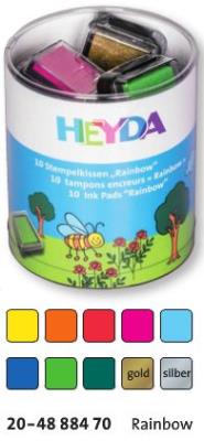 Opakowanie ZESTAW PODUSZEK Z TUSZEM MINI RAINBOW 10 SZTUK