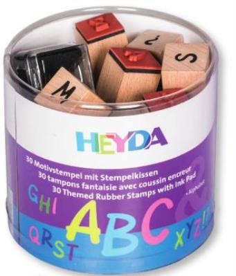 Opakowanie ZESTAW STEMPLI DREWNIANYCH ALFABET