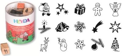 Opakowanie ZESTAW STEMPLI DREWNIANYCH BOŻE NARODZENIE 