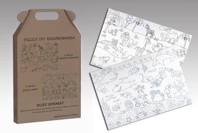 Opakowanie ZWIERZĘTA RYBY PUZZLE DO KOLOROWANIA