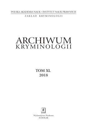 Okładka książki ARCHIWUM KRYMINOLOGII TOM XL 2018