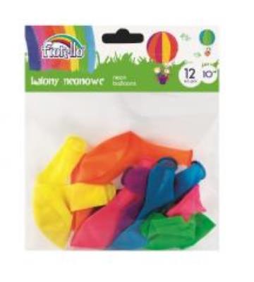 Balony Neon 10'' mix 12 sztuk FIORELLO. Wydawca: Fiorello. SmakLiter.pl Opakowanie Balony Neon 10'' mix 12 sztuk FIORELLO