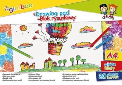 Blok rysunkowy A4 GIMBOO 20 kartek 6 sztuk. Wydawca: Gimboo. SmakLiter.pl Opakowanie Blok rysunkowy A4 GIMBOO 20 kartek 6 sztuk