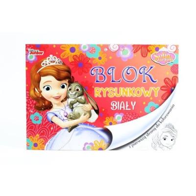 Opakowanie Blok rysunkowy biały Jej Wysokość Zosia A4 20 kartek z pierwszą stroną do kolorowania 10 sztuk