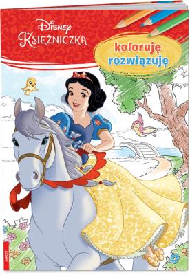 Okładka książki Disney Księżniczka. Koloruję, rozwiązuję