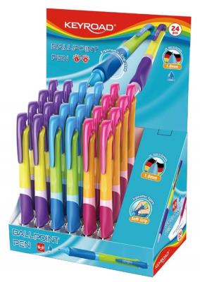 Opakowanie Długopis automatyczny KEYROAD Easy Writer 1,0mm display 24 sztuki mix