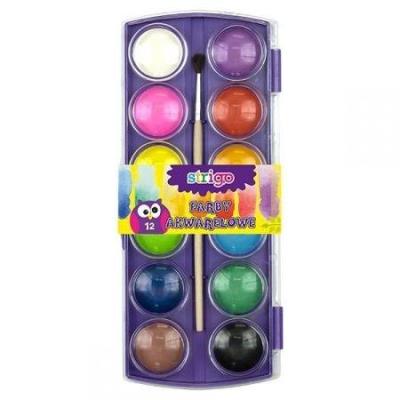 Farby akwarelowe 12 kolorów z pędzelkiem SSC016. Wydawca: Pukka Pads. SmakLiter.pl Opakowanie Farby akwarelowe 12 kolorów z pędzelkiem SSC016