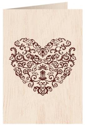 Karnet drewniany C6 + koperta Serce wzory Ślub. Wydawca: Cozywood. SmakLiter.pl Opakowanie Karnet drewniany C6 + koperta Serce wzory Ślub