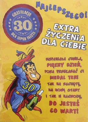 Opakowanie Karnet Party naklejany B6 + koperta Urodziny 30 wzór nr 06 (opakowanie 2 sztuki)