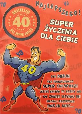 Opakowanie Karnet Party naklejany B6 + koperta Urodziny 40 wzór nr 05 (opakowanie 2 sztuki)