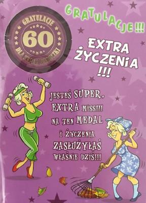 Opakowanie Karnet Party naklejany B6 + koperta Urodziny 60 wzór nr 03 (opakowanie 2 sztuki)
