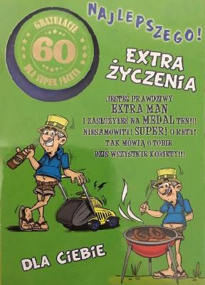 Opakowanie Karnet Party naklejany B6 + koperta Urodziny 60 wzór nr 04 (opakowanie 2 sztuki)