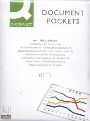 Kieszeń samoprzylepna Q-CONNECT A6 115x158mm 10 sztuk transparentna. Wydawca: Q-CONNECT. SmakLiter.pl Opakowanie Kieszeń samoprzylepna Q-CONNECT A6 115x158mm 10 sztuk transparentna