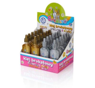 Opakowanie Klej brokatowy 35ml złoty i srebrny (24szt) ASTRA