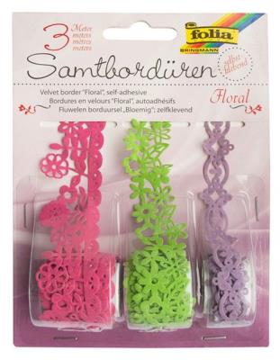 Opakowanie Koronki welurowe samoprzylepne Kwiaty mix kolorów
