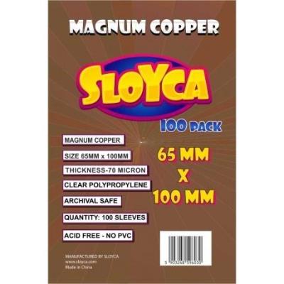 Koszulki Magnum Copper 65x100mm (100szt) SLOYCA. Wydawca: Baldar. SmakLiter.pl Opakowanie Koszulki Magnum Copper 65x100mm (100szt) SLOYCA