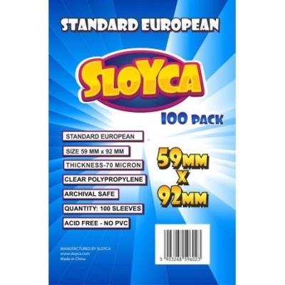 Koszulki Standard European 59x92mm (100szt) SLOYCA. Wydawca: Baldar. SmakLiter.pl Opakowanie Koszulki Standard European 59x92mm (100szt) SLOYCA
