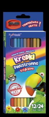Okładka książki Kredki 12/24 kol.18 cm. pudełko+temperówka standard