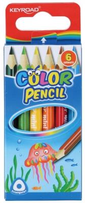 Opakowanie KREDKI MINI TRÓJKĄTNE KEYROAD 6 KOLORÓW