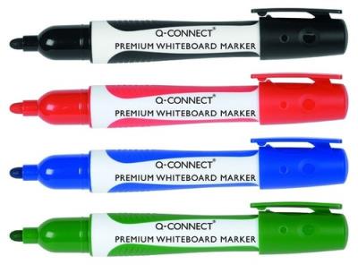 Marker do tablic Q-CONNECT Premium, gumowa rękojeść, okrągły, 2-3mm (linia), 4 kolory. Wydawca: Q-CONNECT. SmakLiter.pl Opakowanie Marker do tablic Q-CONNECT Premium, gumowa rękojeść, okrągły, 2-3mm (linia), 4 kolory