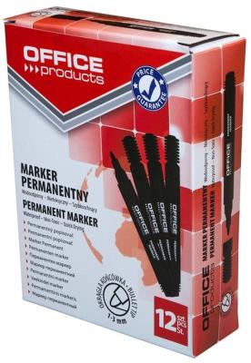 Opakowanie Marker permanentny OFFICE PRODUCTS, okrągły, 1-3mm (linia), czarny 12 sztuk