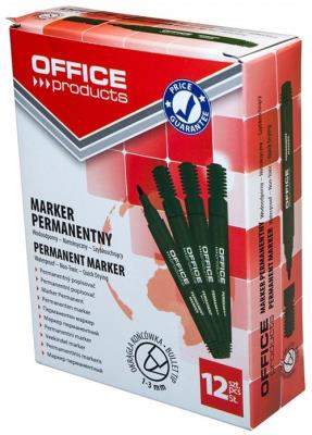 Opakowanie Marker permanentny OFFICE PRODUCTS okrągły, 1-3mm (linia), zielony 12 sztuk