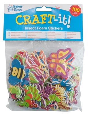 Opakowanie Naklejki piankowe Owady 100 sztuk mix wzorów
