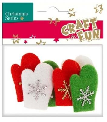 Opakowanie Ozdoba dekoracyjna filc rękawiczki 6el