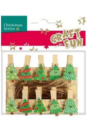 Opakowanie Ozdoba dekoracyjna spinacze choinki 10el