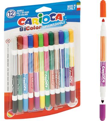 Pisaki Carioca BiColor 12 sztuk. Wydawca: KW TRADE. SmakLiter.pl Opakowanie Pisaki Carioca BiColor 12 sztuk