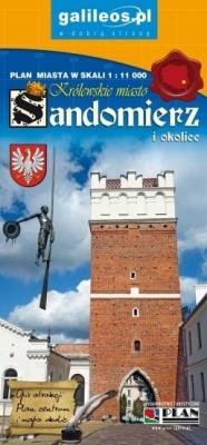 Plan miasta - Sandomierz i okolice 1:11 000 w.2018. Autor: Fronia Rafał. SmakLiter.pl Okładka książki Plan miasta - Sandomierz i okolice 1:11 000 w.2018