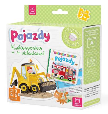 Okładka książki Pojazdy Książeczka i cztery układanki Puzzle dla malucha