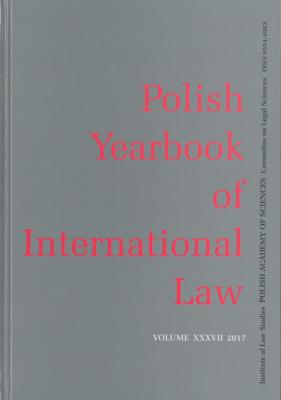 Okładka książki POLISH YEARBOOK OF INTERNATIONAL LAW TOM XXXVII