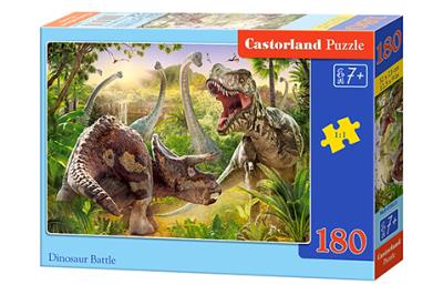 Puzzle 180 Dinosaur Battle. Wydawca: Castorland. SmakLiter.pl Opakowanie Puzzle 180 Dinosaur Battle