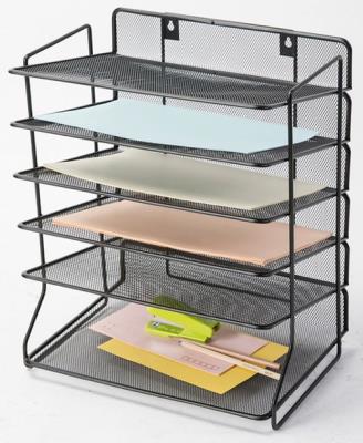 Opakowanie Sorter na dokumnety 6 półek metalowy czarny