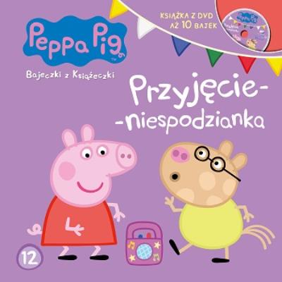 Okładka książki Świnka Peppa Bajeczki z książeczki. Nr 12 Przyjęcie-niespodzianka