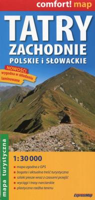 Tatry Zachodnie polskie i słowackie mapa turystyczna 1:30 000. Autor: praca zbiorowa. SmakLiter.pl Okładka książki Tatry Zachodnie polskie i słowackie mapa turystyczna 1:30 000