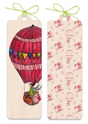 Zakładka drewniana Balon. Wydawca: Cozywood. SmakLiter.pl Opakowanie Zakładka drewniana Balon