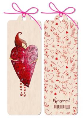 Zakładka drewniana Serce. Autor: .. SmakLiter.pl Okładka książki Zakładka drewniana Serce