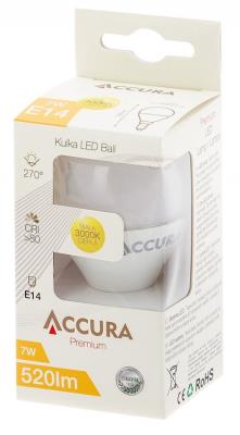 Opakowanie Żarówka LED ACCURA Premium, kulka, E14, 7W