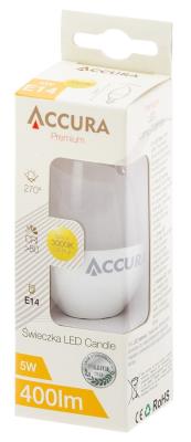 Opakowanie Żarówka LED ACCURA Premium świeczka, E14, 5W