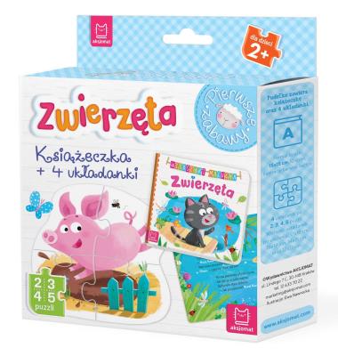 Okładka książki Zwierzęta Książeczka i cztery układanki Puzzle dla malucha