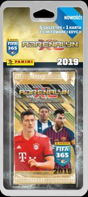 Adrenalyn XL FIFA 365 2019 5 saszetek + 1 karta z limitowanej edycji. Wydawca: Panini. SmakLiter.pl Opakowanie Adrenalyn XL FIFA 365 2019 5 saszetek + 1 karta z limitowanej edycji