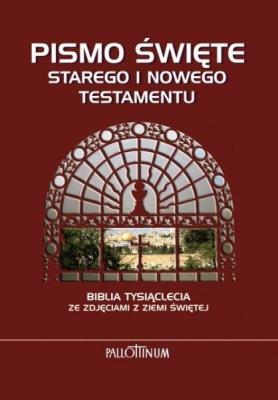 Biblia Tysiąclecia ze zdjęciami z Ziemi Świętej. Autor:   Praca zbiorowa. SmakLiter.pl Okładka książki Biblia Tysiąclecia ze zdjęciami z Ziemi Świętej