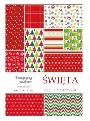 Opakowanie Blok A4/15 z motywami Święta HAPPY COLOR