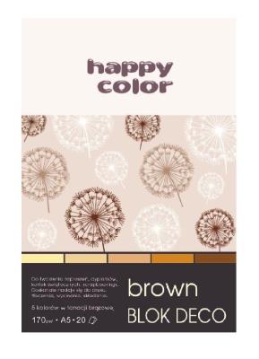 Opakowanie Blok A5/20K Deco Brown 170g HAPPY COLOR