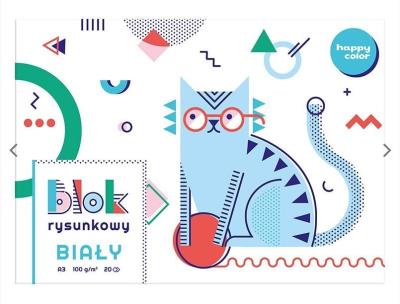 Opakowanie Blok rysunkowy biały A3/20K HAPPY COLOR