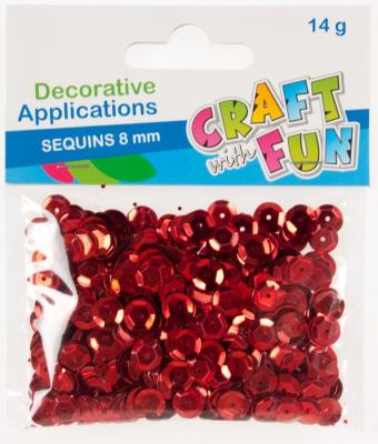 Opakowanie Cekiny metaliczne czerwone guzik 8mm