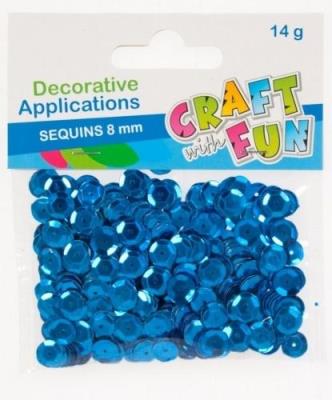 Opakowanie Cekiny metaliczne niebieski guzik 8mm