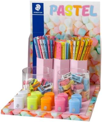 Opakowanie Display Pastel Line: 70 ołówków, 40 gumek, 40 linijek, 50 temperówek